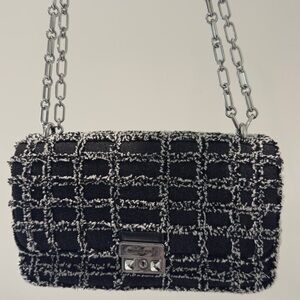 Michael Kors Black and Silver Tweed Shoulder Bag